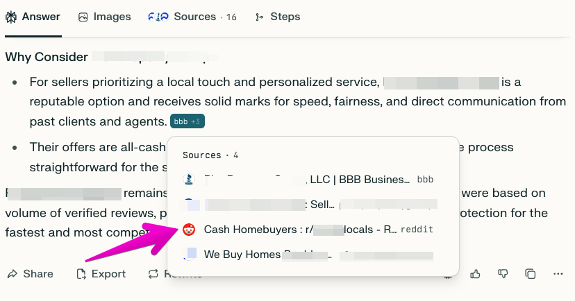reddit post in perplexity